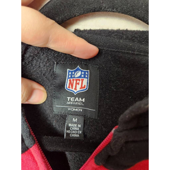 Atlanta Falcons Team NFL Womens Hoodie Jacket Full Zip Red Football Drawstring M - Picture 5 of 6